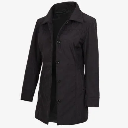 Women's Black Car Coat