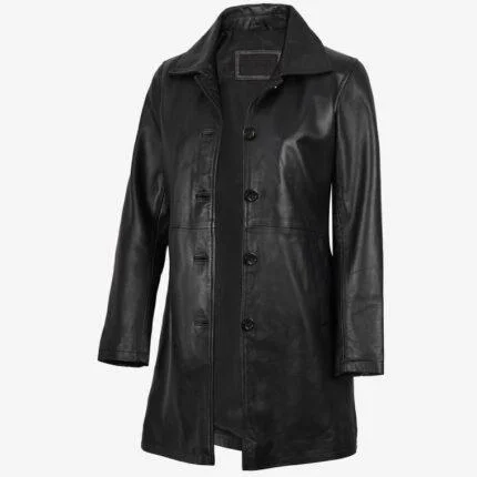 Women's Leather Car Coat
