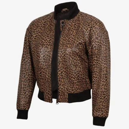 Oversized Leopard Bomber Jacket