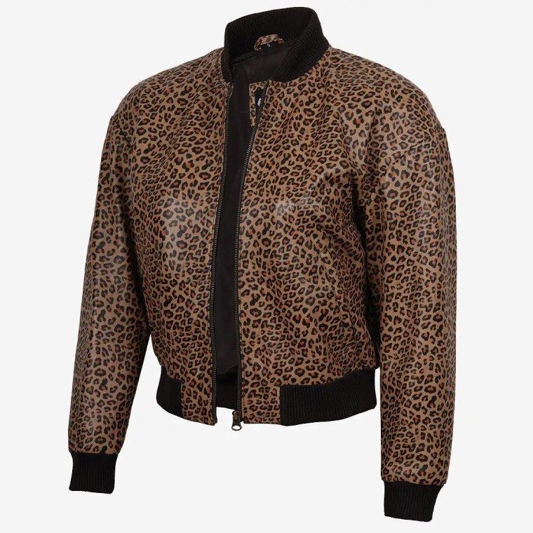 Oversized Leopard Bomber Jacket