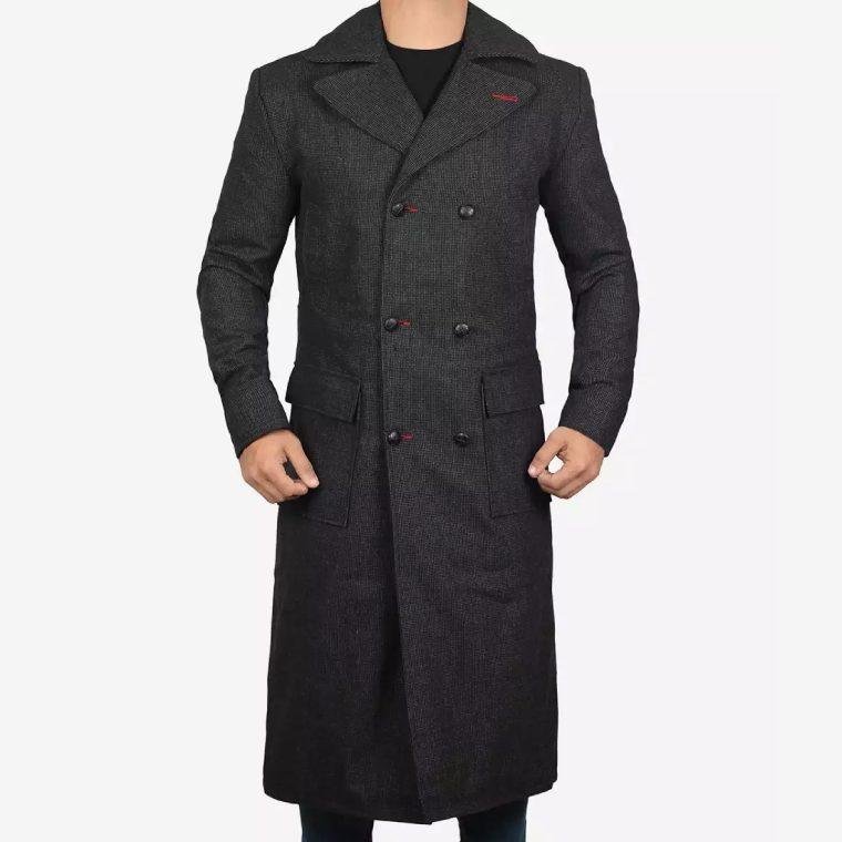 dark grey wool coat