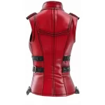Sophie Red Leather Vest