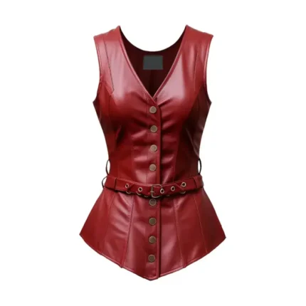 Burgundy Leather Vest