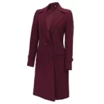 burgundy long coat