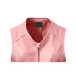 Women's Baby Pink Belted Leather Vest - Image 2