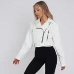 white moto jacket