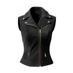 Black Suede Leather Vest
