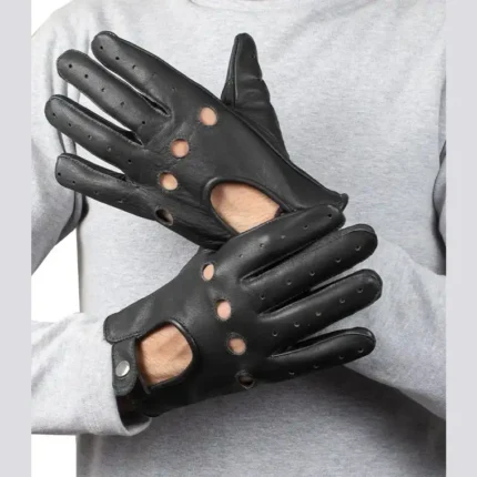 Drive Black Leather Driving Gloves For Men