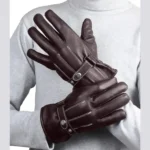 Harold Brown Leather Motorcycle Gloves For Men