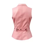 Women's Pink Leather Vest