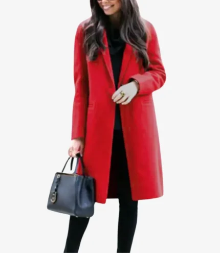 red wool walking coat​