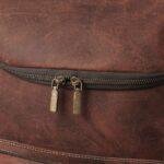 leather brown backpack