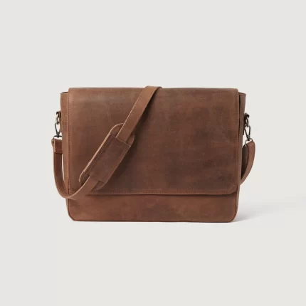 brown leather messenger bag for men