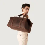 The Dale Vintage Distressed Brown Leather Duffle Bag - Image 7
