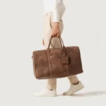The Darrio Tan Brown Leather Duffle Bag for Men - Image 8