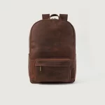 men's brown leather backpack