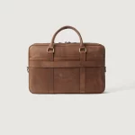 vintage brown leather briefcase