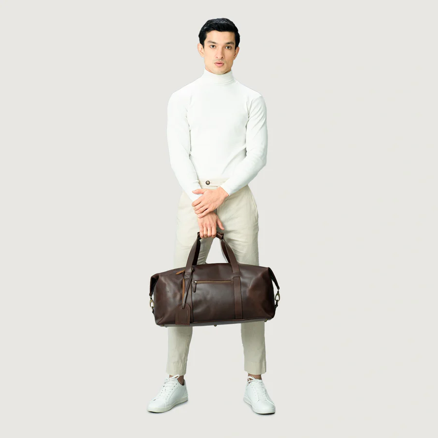The Dale Vintage Brown Leather Duffle Bag for Men - Image 6