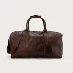 vintage leather duffle bag