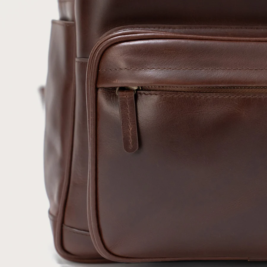 The Philos Chocolate Brown Leather Backpack for Men - Image 8