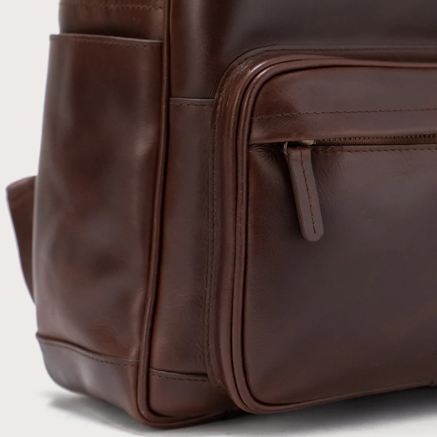 The Philos Chocolate Brown Leather Backpack for Men - Image 7