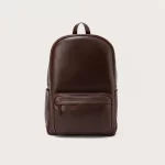 brown leather laptop backpack