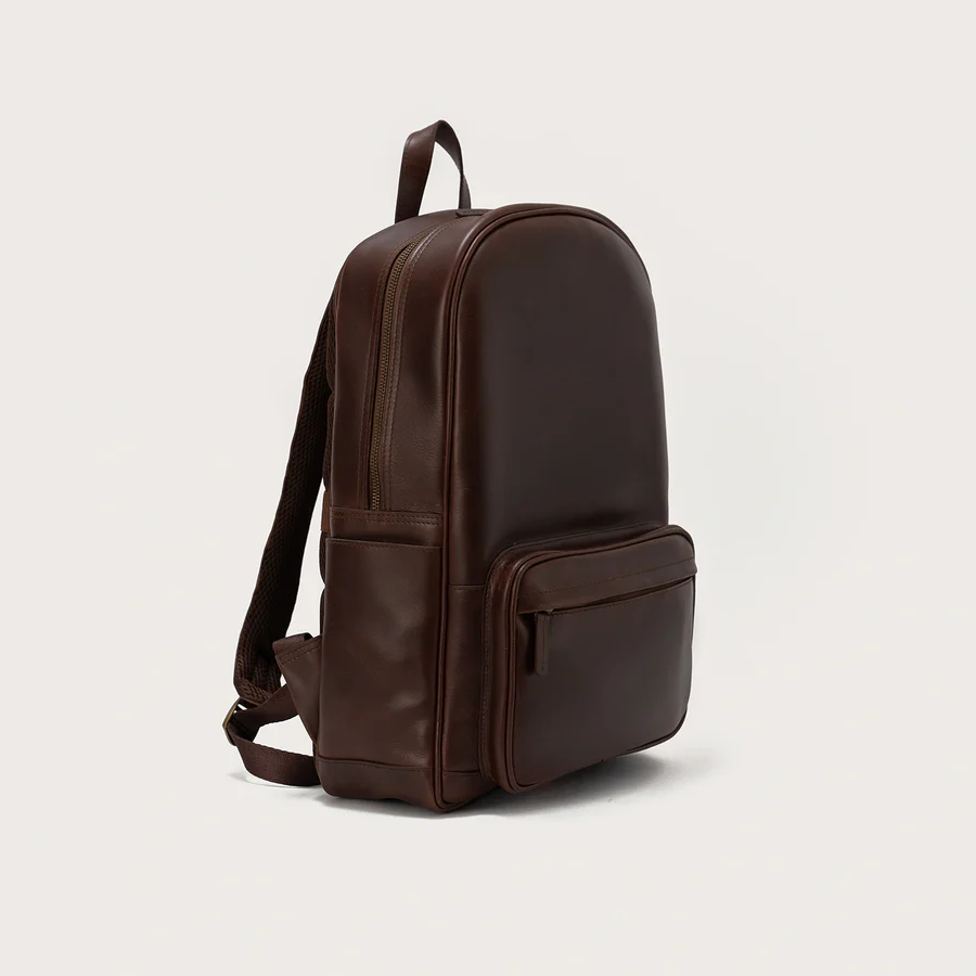 small brown leather backpack​