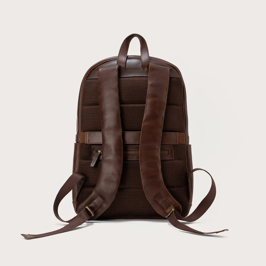 The Philos Chocolate Brown Leather Backpack for Men - Image 9