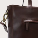 Brown leather tote bag women