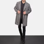 grey wool trench coat