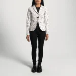 Donna Blake White Leather Blazer for Women - Image 6