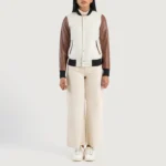 Savant Women’s Brown and White Varsity Jacket - Image 4