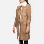 women's brown shearling coat