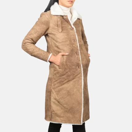 women's brown long coat