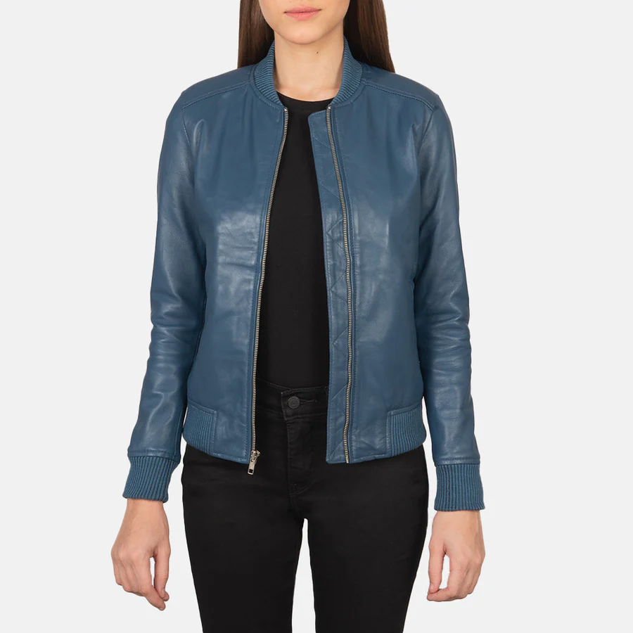 blue varsity jacket for womens