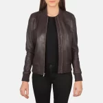 maroon leather jacket womens
