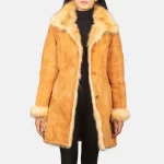 women's beige long coat