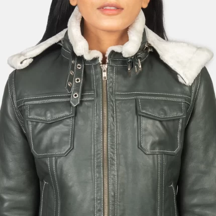 green shearling jacket