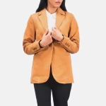 camel brown suede blazer