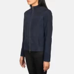 blue suede jacket womens