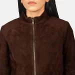 Rumella Women's Mocha Suede Biker Jacket - Image 5