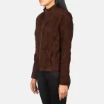 Rumella Women's Mocha Suede Biker Jacket - Image 2