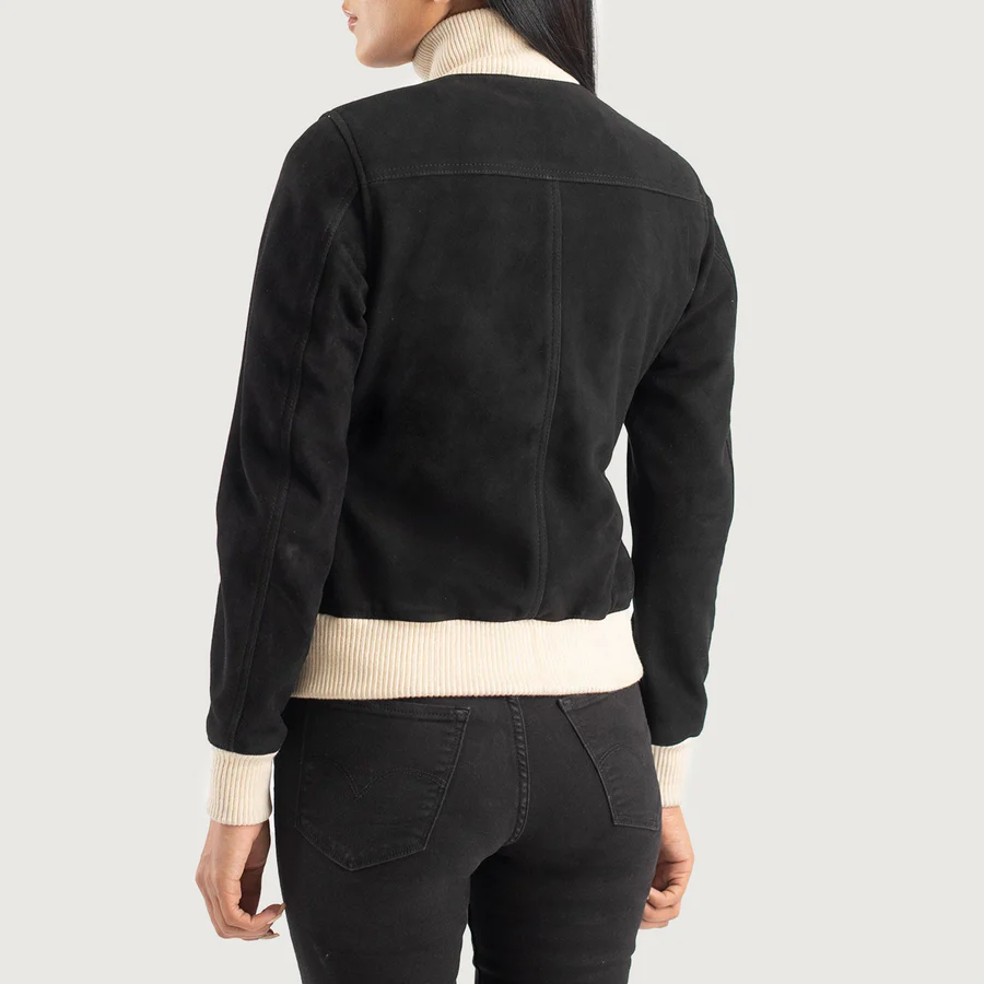 suede bomber jacket women