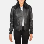 black leather jacket for women