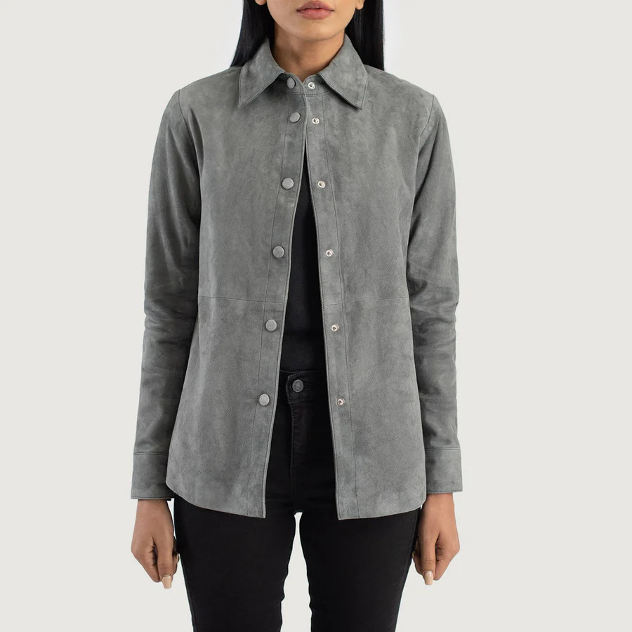 grey suede jacket womens​