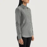 Zenith Women's Grey Suede Leather Shirt Jacket - Image 5