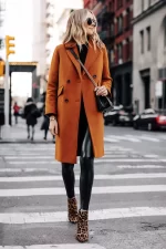 rust wool coat womens​