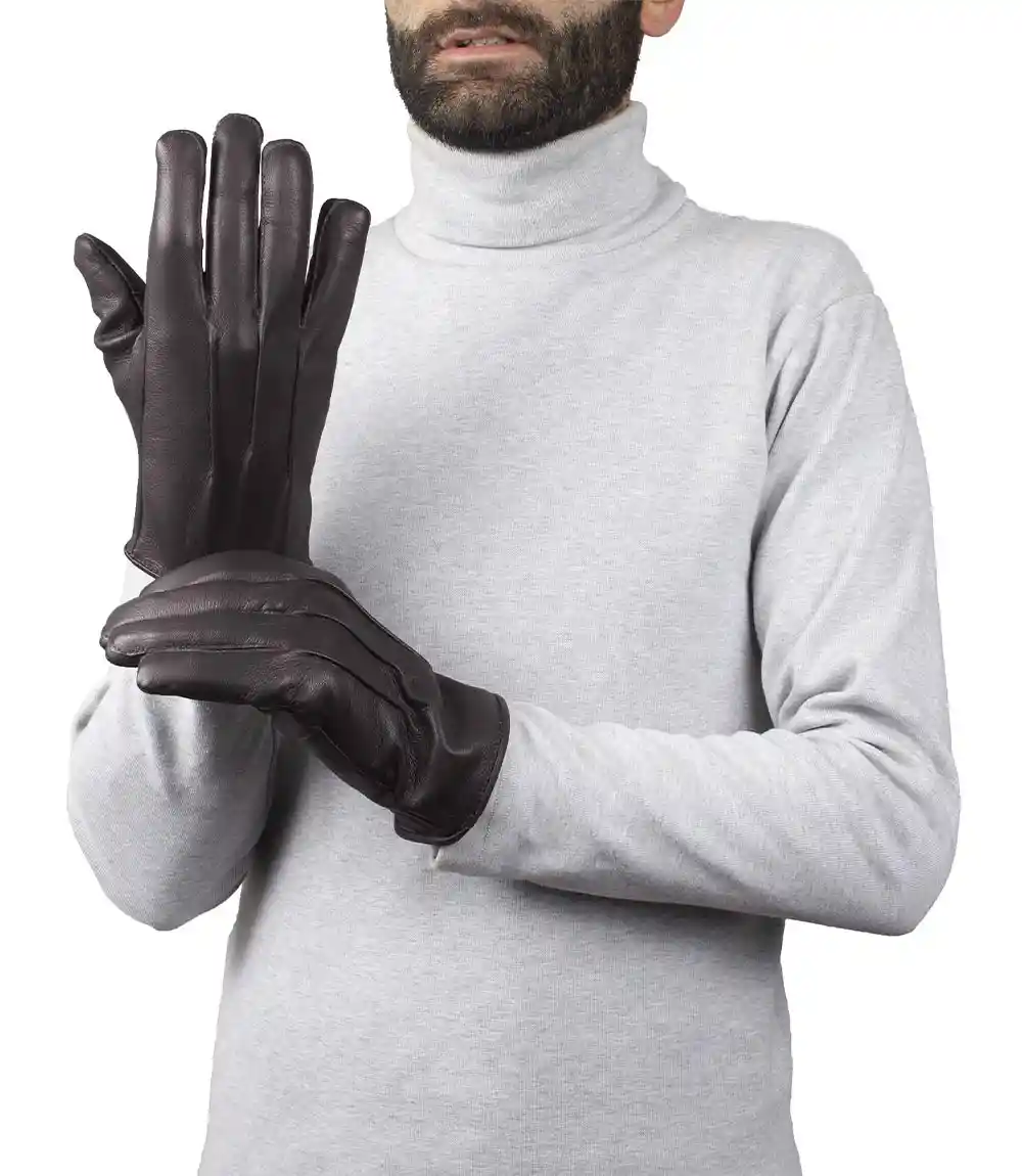 dark brown gloves