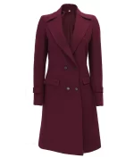 long burgundy coat