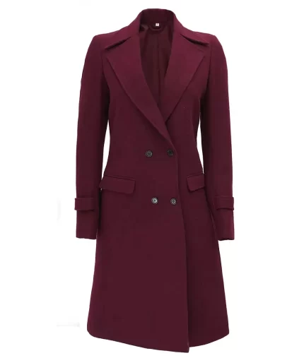 long burgundy coat